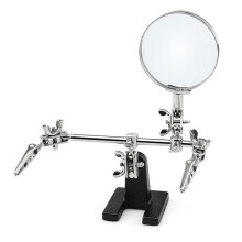 Lupa de Soldadura con Luz LED Lente 5X Clip Auxiliar Lupa Lupa de Escritorio Herramienta de ReparacióN de Soldadura de Tercera Mano