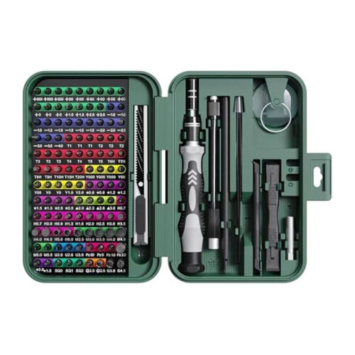 Precision Screwdriver Set with Color-Coded Identification, 132 in 1  Magnetic Repair Tool Kits Includ 108 Bits
