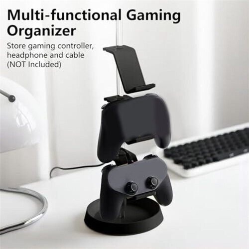 Transparent Tube Controller Stand Adjustable Game Controller Headset Hanger for All Universal Gaming PC Accessories,A 2