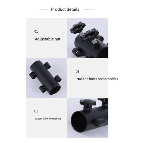 2PCS Awning Pole Fixing Tube Ground Bracket Windproof Adjustable Tent Canopy Support Rod Fixer 2