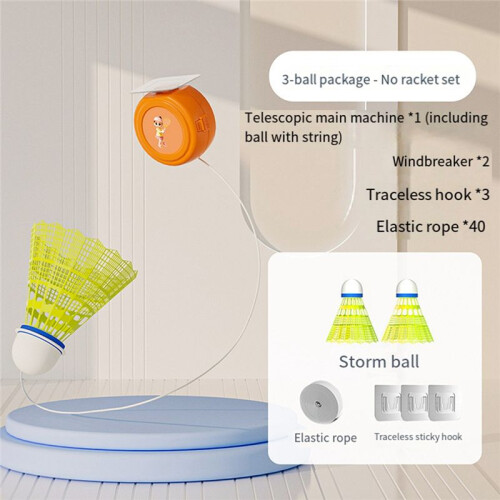 Badminton Training Tool, Badminton Rebound Trainer Elastic Badminton Trainer Set Portable Badminton Training Device A 1