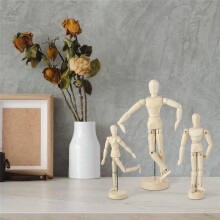 6 Pcs Artist Mannequin Model Wooden Manikin Drawing Moveable Figure Model with Stand Flexible Jointed Mannequin
