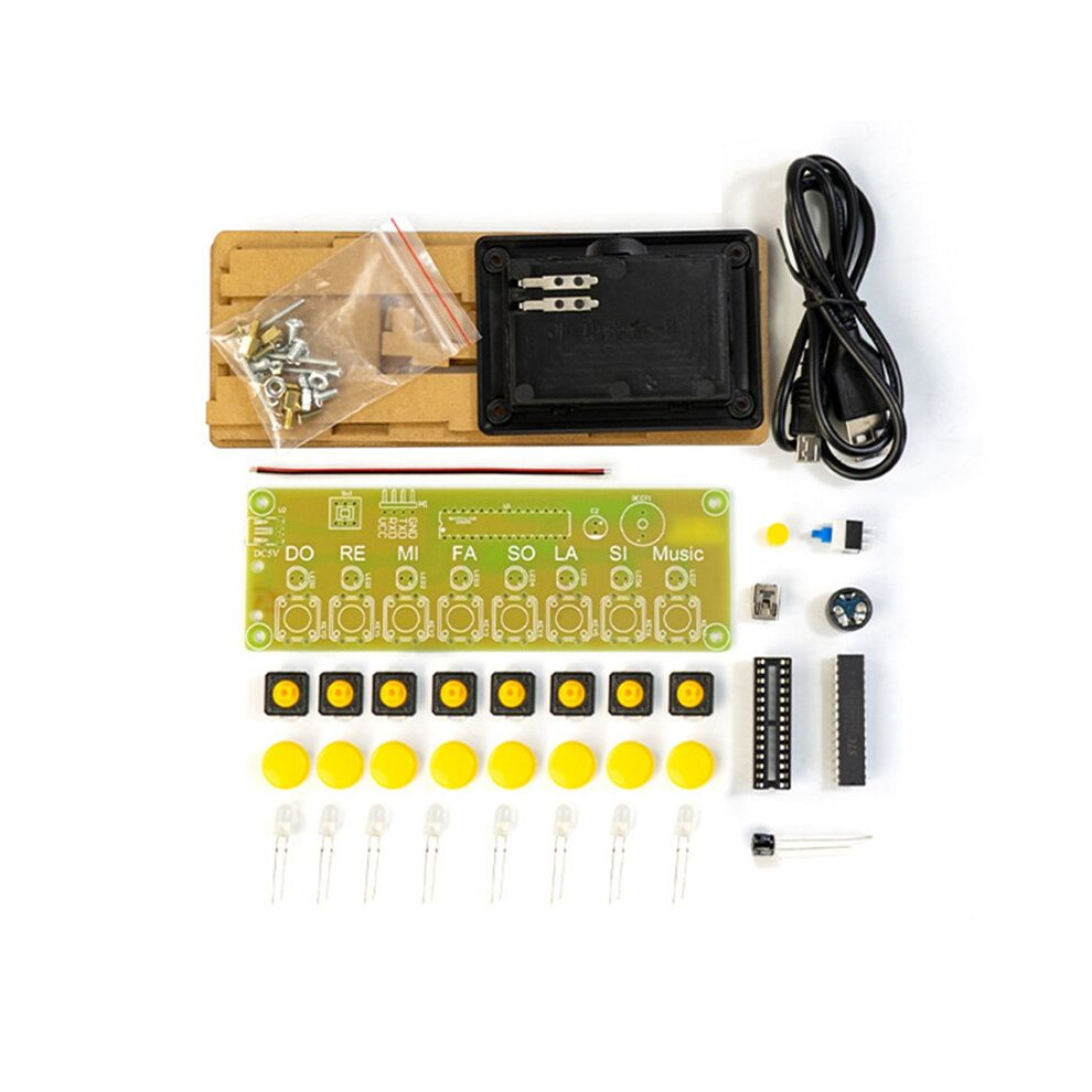 Diy 8 Keys Electronic Piano Kit Musical Note Circuit Board Soldering Practice Assembly Diy Electronic Kit 4711930069314