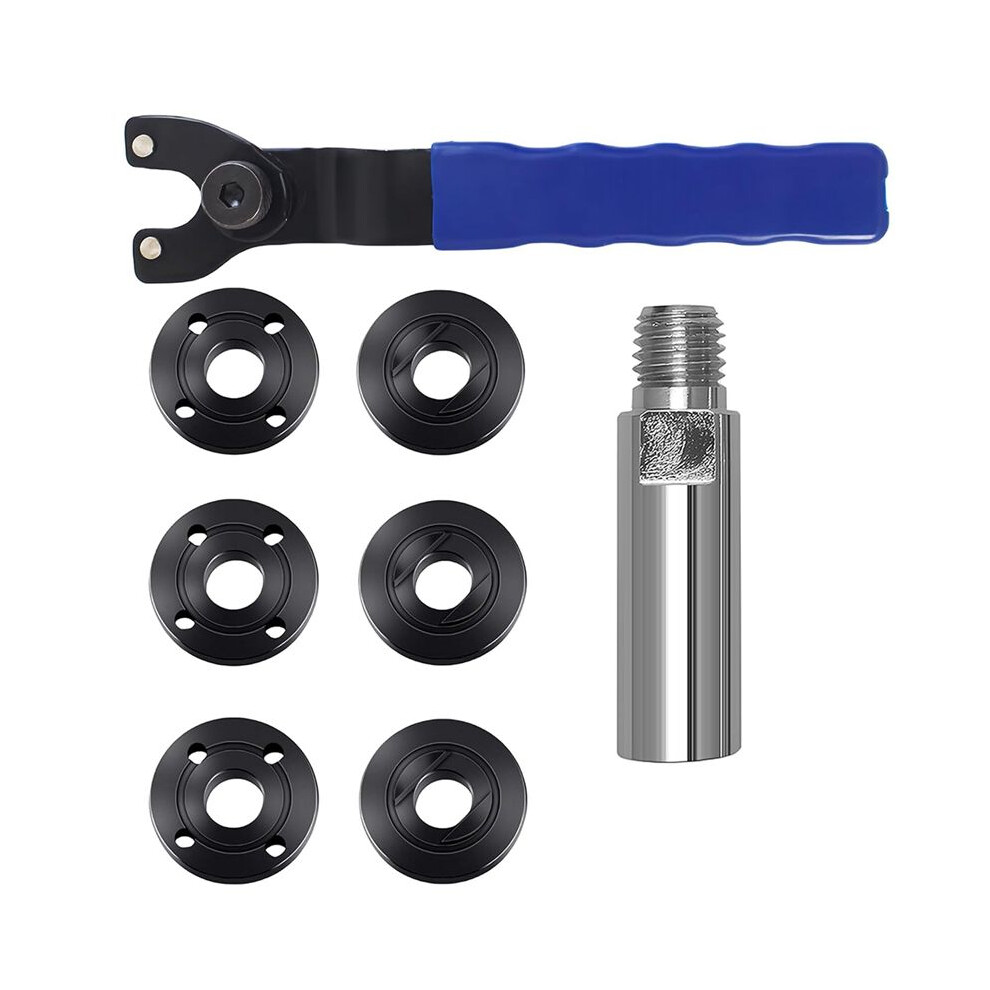 Angle Grinder Wrench 5/8In-11 Angle Grinder Extension Shaft With 6Pcs Spanner Flange Grinder Nut, 3In Extension 6033906222850