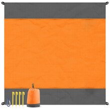 Tapis de Camping en Plein Air Orange Imperméable et Résistant à L'Humidité, Tapis de Plage de Pelouse Pliable, Tapis de Pique-Nique