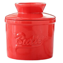 Glossy Finish Bell Crock Handmade Keep Fresh Butter Keeper with Lid Thicken Ceramic Butter Dish Home