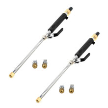 Black Garden Hose Power Washer Upgraded Nozzle, High Pressure Water Tool, Equipped with 2 Different Nozzles