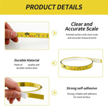 2 Packs Steel Self-Adhesive Measuring Tape, Right to Left Reading 410cm or 161-Inch Imperial and Metric Ruler Tape