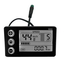 LCD-S866 Elcykel LCD DisplaymäTare 24V 36V 48V Elcykelkontrollpanel med VattentäT Kontakt Ebikemodifiering