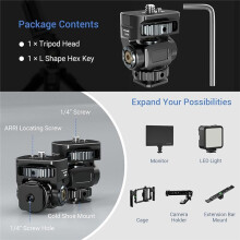 DSLR Camera Clamp Adjustable Monitor Mount W Cold Shoe 1/4 Screw for Camera Monitor Flash Light Mic Hot Shoe Bracket