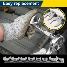 3/8 Inches Nut Crowfoot Wrench Set Horn Wrench Heads Square Heads Hardware Tool Wrench of Imperial Bullhorn Wrenches