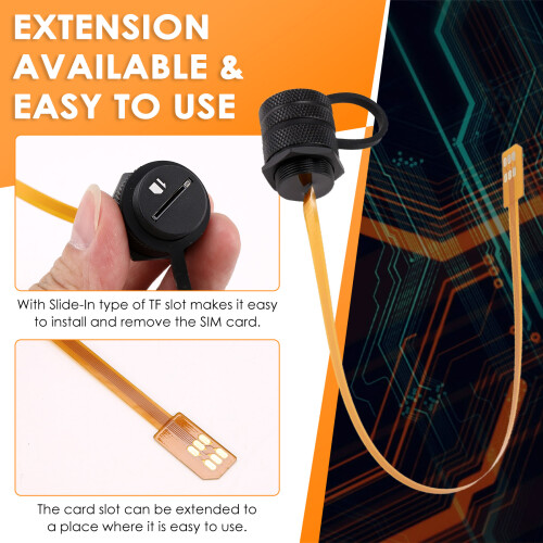 Waterproof Micro-SIM Extension Cable IP67 Micro-Sim Panel Mount Extension Cable for Cabinet Chassis Case Frame Envelope 2
