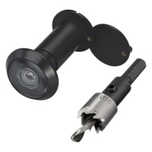 220-Degree Solid Peep Holes for Door with 16mm Drill Bit,0.63in Door Peephole for Door Thick From 1-3/8inch to 2-1/6inch