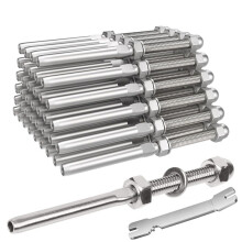 Cable Railing Swage Threaded Stud Tension End Fitting Terminal for 1/8In Deck Cable Railing,for 2x2In Wood/Metal Post