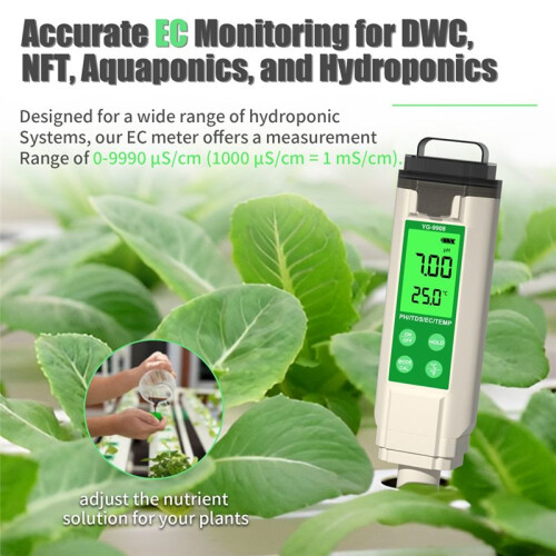 Digital PH Meter Hydroponic Water Quality Tester LCD Backlight Thermometer PH/EC/TDS Meter for Aquariums Spa 2