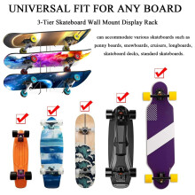 1 Pair of Living Room Longboard Skateboard Rack Wall-Mounted Deck Longboard Rack Snowboard Skateboard Display Rack