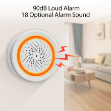 Tuya ZigBee Siren Alarm Ljud & Ljus Siren Temperatur Luftfuktighetssensor Hemsäkerhetslarm för Tuya