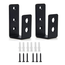 2 Pieces 2Inch X 4Inch Door Barrier Clips Heavy Duty Open Rod Bracket U Shape Bracket for Barn Shed Garage Gate