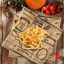 200 Stuks Engelse Krant Vetvrij Papier Snackpapier Olie-Absorberend Papier Frieten Sandwich Inpakpapier, Geel