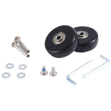 45X18Mm Ensemble de 2 Roues de Rechange de Valise à Bagages, Roulettes Pivotantes en PU Roulements en Acier au Carbone Kits de RéParation