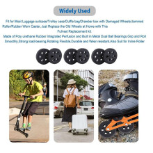 55X13mm Set of 2 Luggage Wheel Suitcase Replacement Wheels, Luggage Suitcase PU Swivel Caster Wheel Bearings Repair Kit