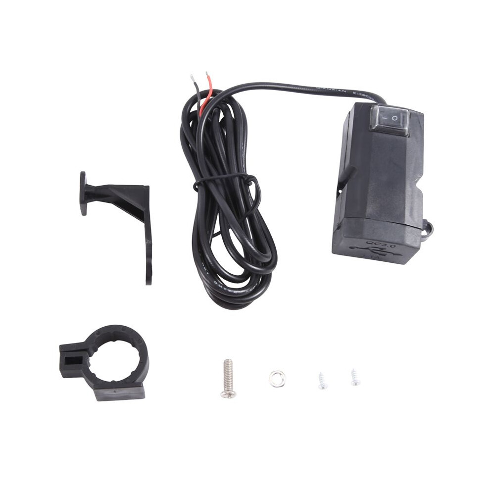 12V-24V Qc3.0/3.1A Dual Usb Port Waterproof Motorcycle Handlebar Charger Adapter Power Supply Socket 6033779589067