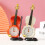 Simulation Violin Alarm Clock Musical Instrument Shape Table Clock Living Room Plastic Ornaments,Red 2