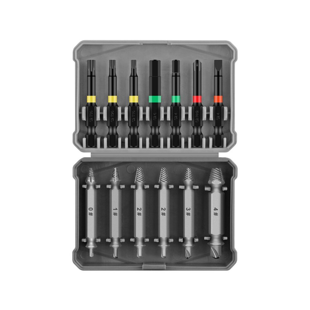 13Pcs Broken Wire Extractor Multifunctional Screw Extractor Take Broken Wire Word Plum Hexagon Screwdriver 4711042698327