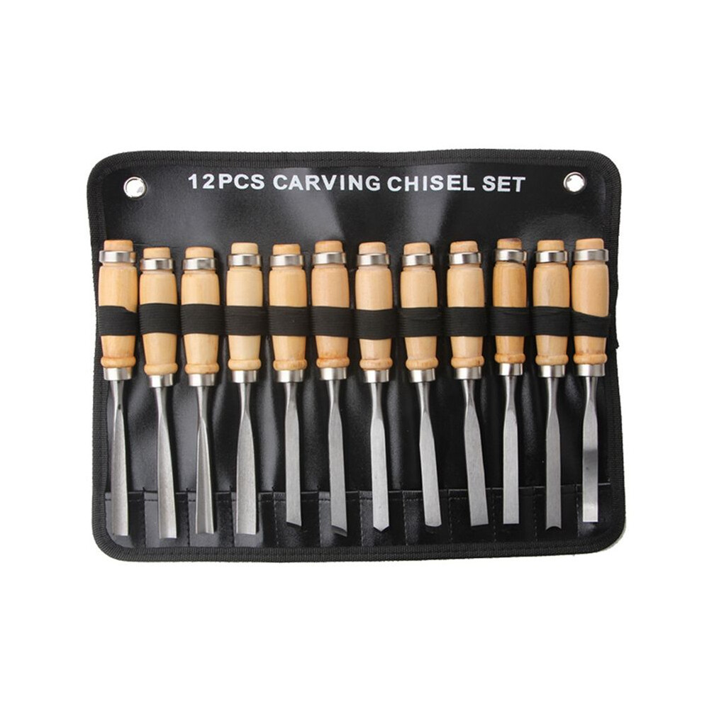 12-Piece Tool Wood Carving Knife Carving Chisel Manual Root Carving Woodworking Chisel Set Wood Carving Tools 4711672624994