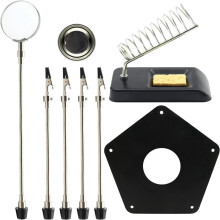 LöTen Dritte-Hand-LöTwerkzeug-Leiterplattenhalter mit LöTkolbenstäNder, Metallbasis, Flexible Metallarme zum LöTen