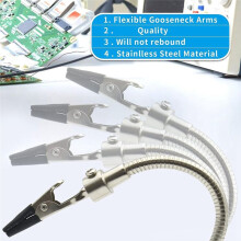 Soldering Third Hand Soldering Tool PCB Holder with Soldering Iron Stand, Metal Base Flexible Metal Arms for Soldering