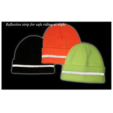 Cappelli Lavorati un Maglia con Strisce Riflettenti Unisex Berretti Luminosi da Ciclismo All'Aperto Cappelli Caldi da Sci Donna Uomo,Nero