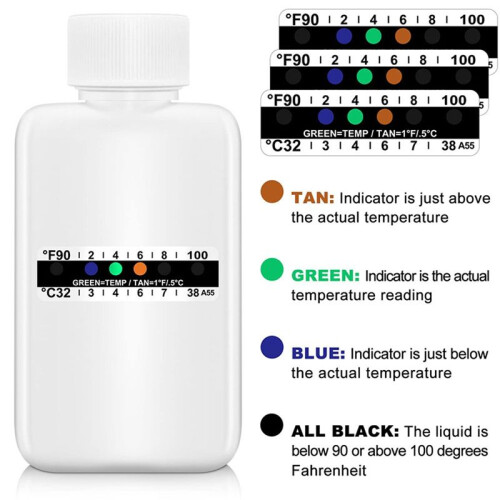 14Pcs Urine Test Complete Kit:2 Portable Empty Bottles,10 Adhesive Temperature Sensitive Test Strips and Keychain 2