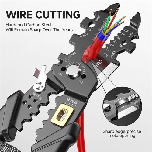 Wire Stripper Tool,25-In-1 Multifunction Wire Strippers Electeical,8Inch Multifunctional Electricion Pliers 2