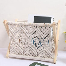 Boho Magazine Rack, Rope Woven Newspaper Rack, Magazine Baskets with Rope Fabric Design, Magazine Holder Storage