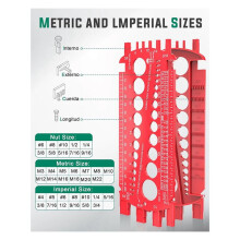 Bolt Gauge (Metric and SAE),Bolt Sizer for Quickly Sizing Nuts and Bolts, Plastic Bolt Measuring Tool,Thread Gauge Red