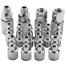 14pcs Air Hose Compressor Fitting 1/4 Inch Bsp Metal Connectors Coupler Male Female Quick Release Set