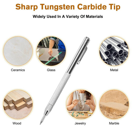 2 Pack Tungsten Carbide Tip Scriber Tool, Metal Scribe Scriber Marking Tools with Magnet, Premium Engraving Pen 1