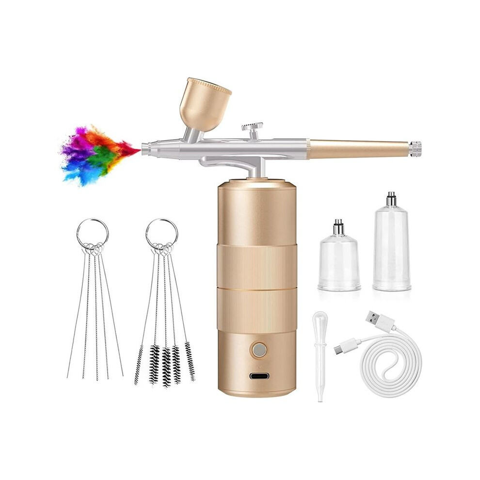 Airbrush Kit With Compressor High Pressure Airbrush Set With 0.3Mm Nozzle Airbrush For Nails, Makeup,Gold 6031092560008