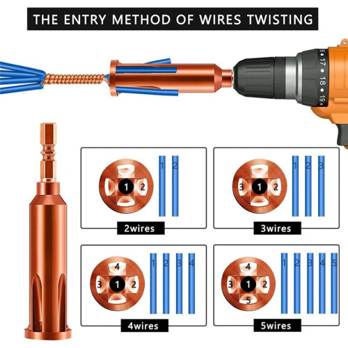 Wire Twisting Tool Cable Wire Stripper and Twister Wire Stripping Tool for Electrician By Drill Driver or Manually 2