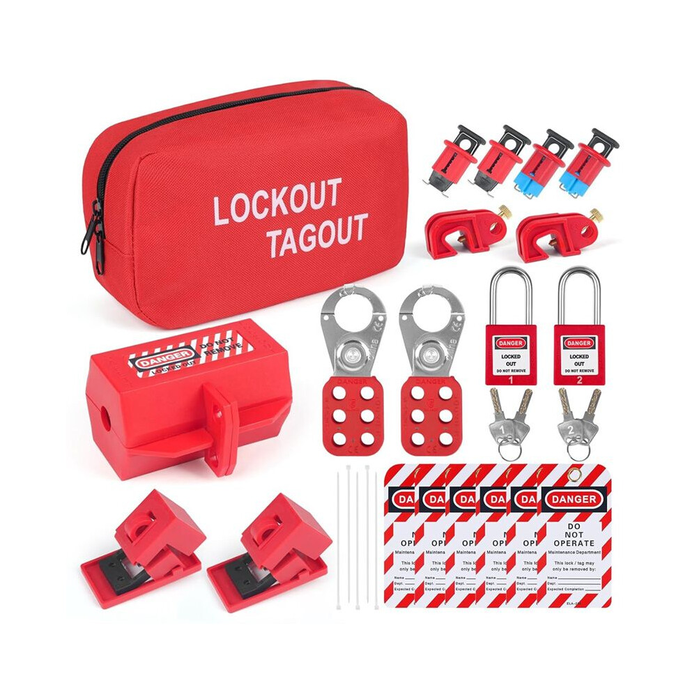 Lockout Tagout Kits Electrical, Lockout Tagout Station Safety Hasp Lockout Tags/Circuit Breaker, For Industrial 4711672666567