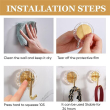 2PCS Wall Hooks, Punch-Free Adhesive Hooks for Hanging Coat, Hat, Towel, Robe, Scarf, Purse, Keys, Lamp, Wall Decor-C