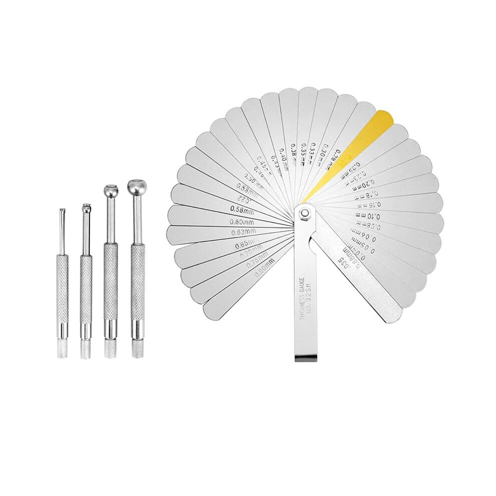 Stainless Steel Telescoping Bore Gauge Set - 1/8Inch To 1/2Inch Range And Steel Feeler Gauge Dual Marked Measuring Tool 4713694672304