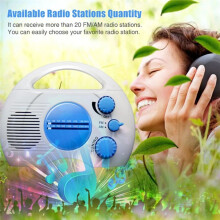 New Portable 4-Level Shower Waterproof Radio AM FM Radio Bathroom Radio with Plug-in Card
