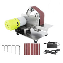 Belt Sander Electric Sanding Polishing Grinding Machine 7 Variable Speed 10 Sanding Belts for Polishing Wood EU Plug