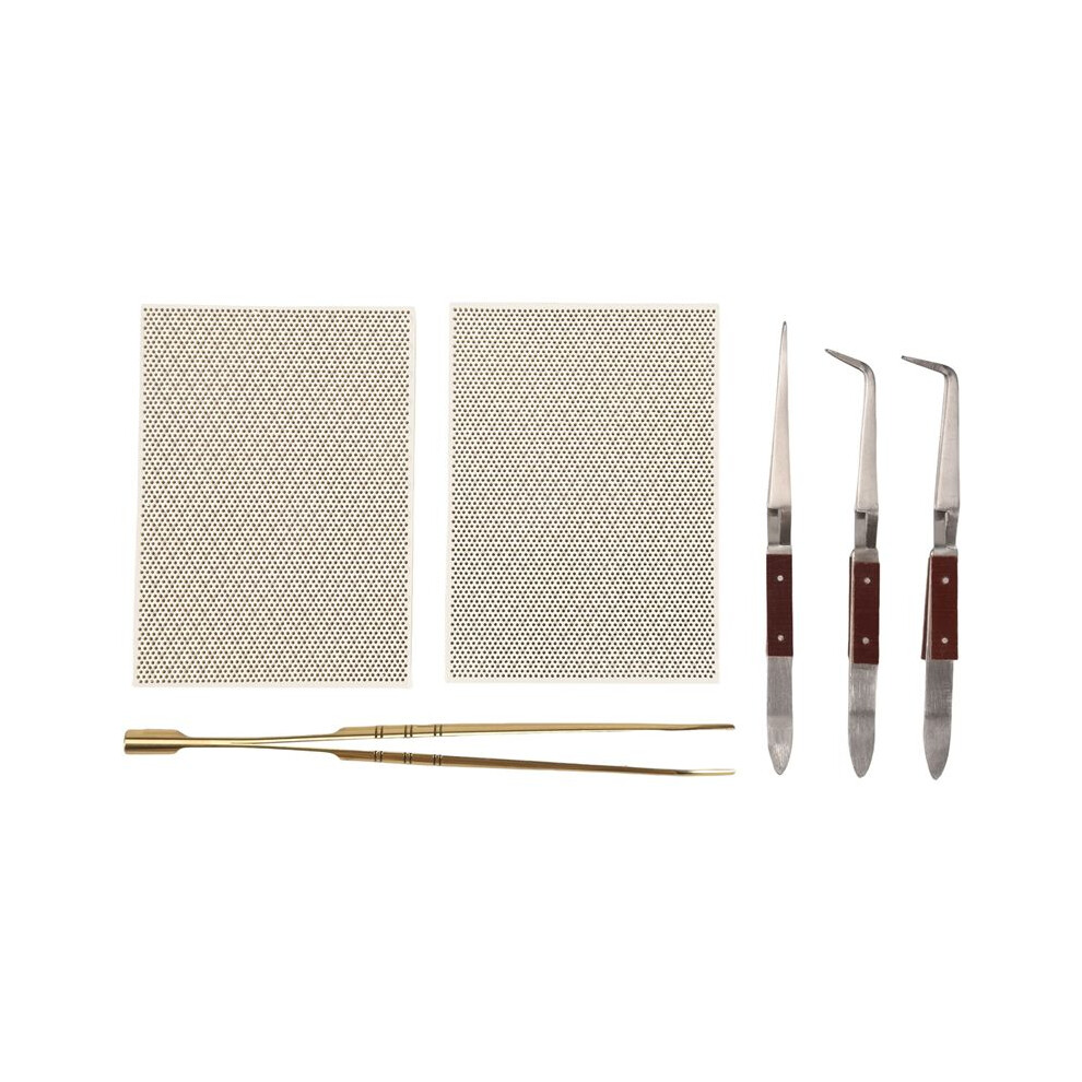 6 Pcs Jewelry Soldering Kit,Soldering Boards Solder Plate Jewelers Making Melting Casting Tools Supplies,Tweezers 6031515045273