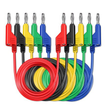P1036 5 STK 4 mm Koppar Bananplugg Till Bananplugg Multimeter Testkablar Mjuk PVC-Kabel 1M Tråd 1000V 15A