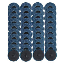 40st 2 i Roll Lock Flap-Skivor med 1/4-Tums Hållare Stanssliptillbehör 40/60/80/120 Grit-Slipskivor