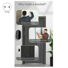 Prise UE Sonnette Sans Fil Sonnette Intelligente Étanche IP68 Sonnette de Porte Intelligente Contrôle Du Volume à 4 Niveaux 38 Chansons