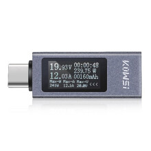 KOWSI Type-C Multifonction Affichage Numérique Ampèremètre Compteur de Puissance 4-30V 12A Voltmètre Ampèremètre Testeur de Capacité KWS-2301C